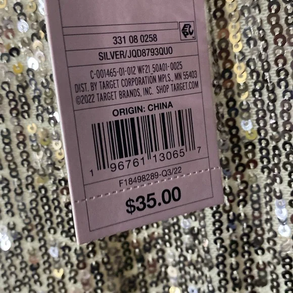 Wild fable silver sequins and lace trim stretchy dress - Picture 5 of 16